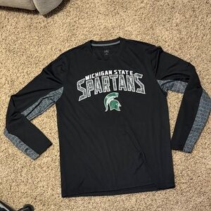 J. America Black and Gray Michigan State Spartans Long Sleeve Tee